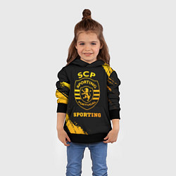 Толстовка-худи детская Sporting - gold gradient, цвет: 3D-черный — фото 2
