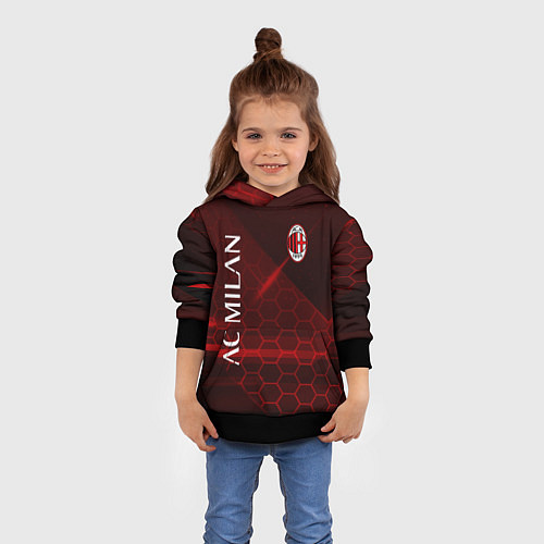 Детская толстовка Ac milan Соты / 3D-Черный – фото 4