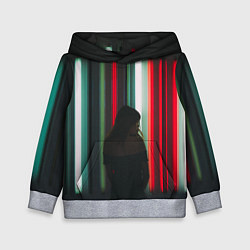 Толстовка-худи детская Неоновые фонари и девушка, цвет: 3D-меланж