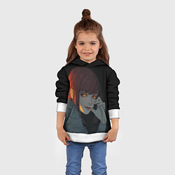 Толстовка-худи детская Макима - Человек-бензопила, цвет: 3D-белый — фото 2