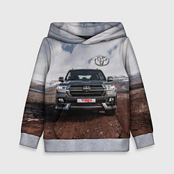 Толстовка-худи детская Toyota Land Cruiser in the mountains, цвет: 3D-меланж