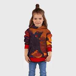 Толстовка-худи детская Берсерк Гатс Прорыв Через Огнь, цвет: 3D-красный — фото 2