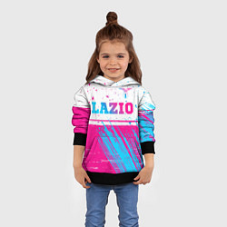 Толстовка-худи детская Lazio neon gradient style: символ сверху, цвет: 3D-черный — фото 2