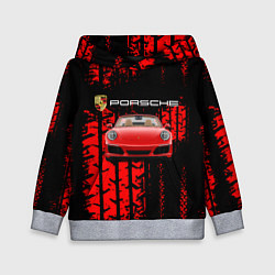 Толстовка-худи детская Porsche - авто, цвет: 3D-меланж