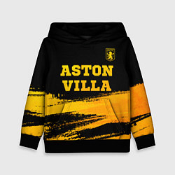 Толстовка-худи детская Aston Villa - gold gradient: символ сверху, цвет: 3D-черный