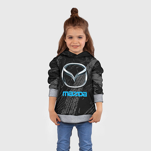Детская толстовка Mazda - следы шин / 3D-Меланж – фото 4