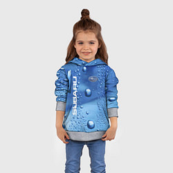 Толстовка-худи детская Subaru - капли, цвет: 3D-меланж — фото 2