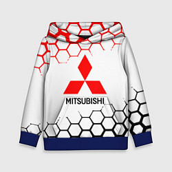 Толстовка-худи детская Mitsubishi - логотип, цвет: 3D-синий