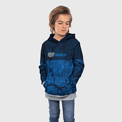 Толстовка-худи детская Geely - абстракция трещины, цвет: 3D-меланж — фото 2