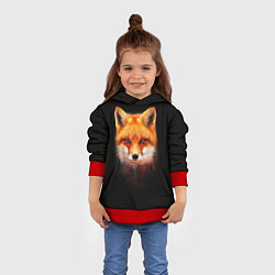 Толстовка-худи детская Лиса над лесом, цвет: 3D-красный — фото 2