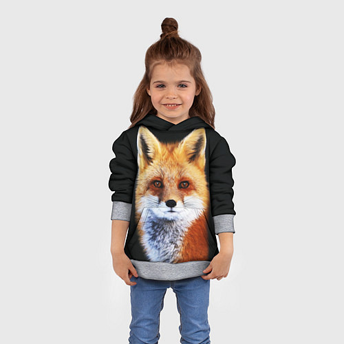 Детская толстовка Лиса рыжулька / 3D-Меланж – фото 4