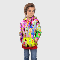 Толстовка-худи детская Вкусные Мороженки, цвет: 3D-красный — фото 2