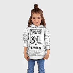 Толстовка-худи детская Lyon с потертостями на светлом фоне, цвет: 3D-белый — фото 2