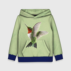 Толстовка-худи детская Одинокая колибри, цвет: 3D-синий