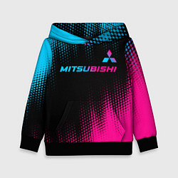 Детская толстовка Mitsubishi - neon gradient: символ сверху