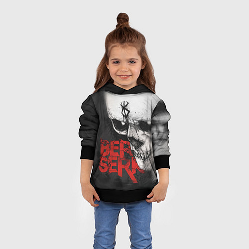 Детская толстовка Berserk - Череп с клеймом жертвы / 3D-Черный – фото 4
