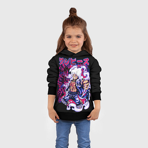 Детская толстовка Луффи 5 гир - One Piece / 3D-Черный – фото 4