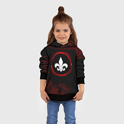 Толстовка-худи детская Символ Saints Row и краска вокруг на темном фоне, цвет: 3D-черный — фото 2