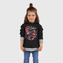 Толстовка-худи детская Goku dragon ball аниме, цвет: 3D-меланж — фото 2