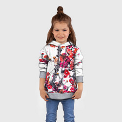 Толстовка-худи детская Живописная ветка сакуры, цвет: 3D-меланж — фото 2