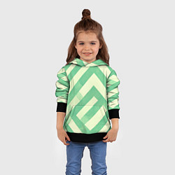 Толстовка-худи детская Зеленые геометрические узоры, цвет: 3D-черный — фото 2