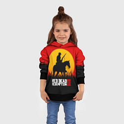 Толстовка-худи детская Red Dead Redemption 2 - закат, цвет: 3D-черный — фото 2