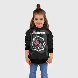 Толстовка-худи детская Jiu-jitsu throw logo, цвет: 3D-черный — фото 2
