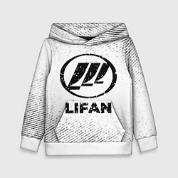 Толстовка-худи детская Lifan с потертостями на светлом фоне, цвет: 3D-белый