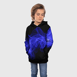 Толстовка-худи детская Синяя звуковая волна, цвет: 3D-черный — фото 2