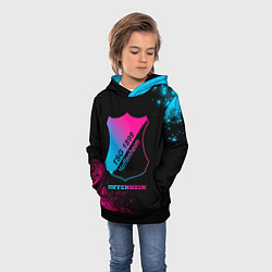 Толстовка-худи детская Hoffenheim - neon gradient, цвет: 3D-черный — фото 2