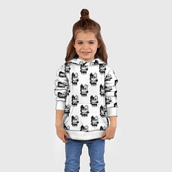 Толстовка-худи детская Глейпнир узор арт, цвет: 3D-белый — фото 2