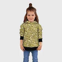 Толстовка-худи детская Золотая чеканка - текстура, цвет: 3D-черный — фото 2