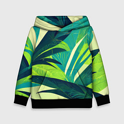 Детская толстовка Яркие тропические листья пальмы