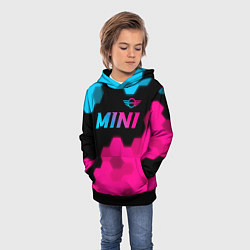 Толстовка-худи детская Mini - neon gradient: символ сверху, цвет: 3D-черный — фото 2