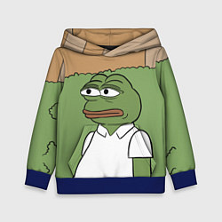 Толстовка-худи детская Pepe Gomer прячется в кусты, цвет: 3D-синий
