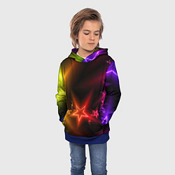 Толстовка-худи детская Звёзды с неоновым свечением, цвет: 3D-синий — фото 2