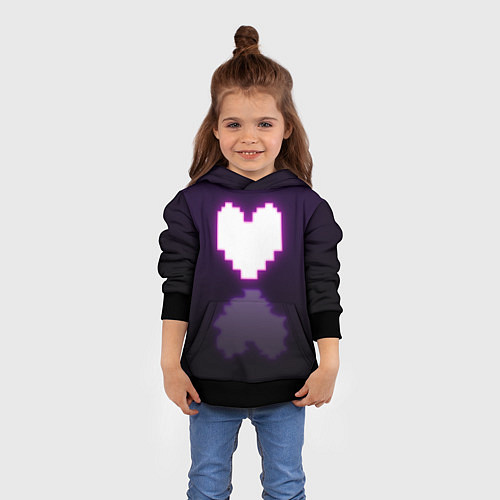 Детская толстовка Undertale heart neon / 3D-Черный – фото 4