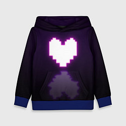Толстовка-худи детская Undertale heart neon, цвет: 3D-синий