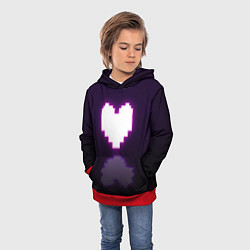 Толстовка-худи детская Undertale heart neon, цвет: 3D-красный — фото 2