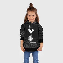 Толстовка-худи детская Tottenham с потертостями на темном фоне, цвет: 3D-черный — фото 2