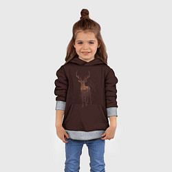 Толстовка-худи детская Силуэт оленя с осенним лесом, цвет: 3D-меланж — фото 2