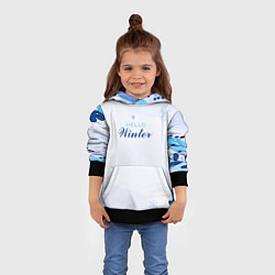 Толстовка-худи детская Привет Зима, цвет: 3D-черный — фото 2