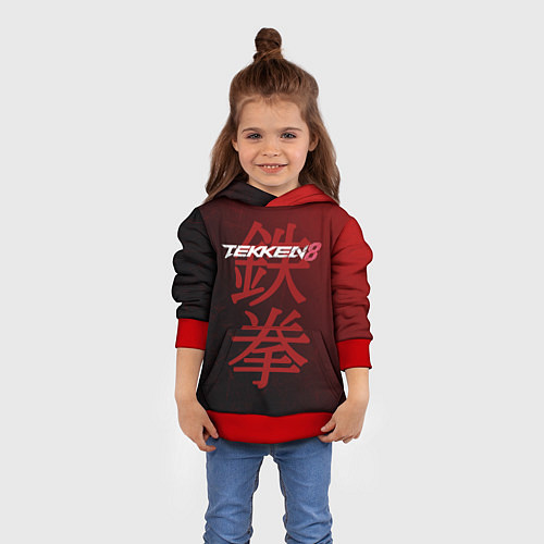 Детская толстовка Tekken 8 - logo / 3D-Красный – фото 4