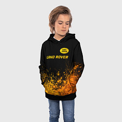 Толстовка-худи детская Land Rover - gold gradient: символ сверху, цвет: 3D-черный — фото 2