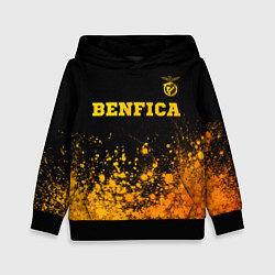 Толстовка-худи детская Benfica - gold gradient: символ сверху, цвет: 3D-черный