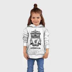 Толстовка-худи детская Liverpool с потертостями на светлом фоне, цвет: 3D-белый — фото 2