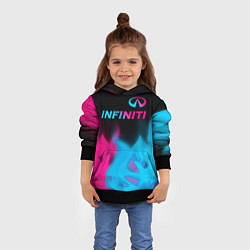 Толстовка-худи детская Infiniti - neon gradient: символ сверху, цвет: 3D-черный — фото 2