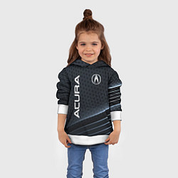 Толстовка-худи детская Acura карбон, цвет: 3D-белый — фото 2