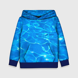 Толстовка-худи детская Абстрактные волны бассейна - текстура, цвет: 3D-синий