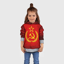 Толстовка-худи детская СССР - старый флаг, цвет: 3D-меланж — фото 2